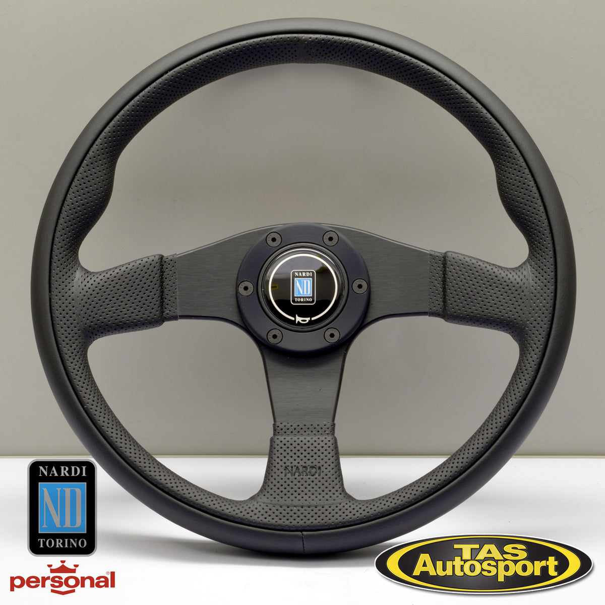 Nardi Twin Leather Black Spokes 350mm Steering Wheel – Tas Autosport