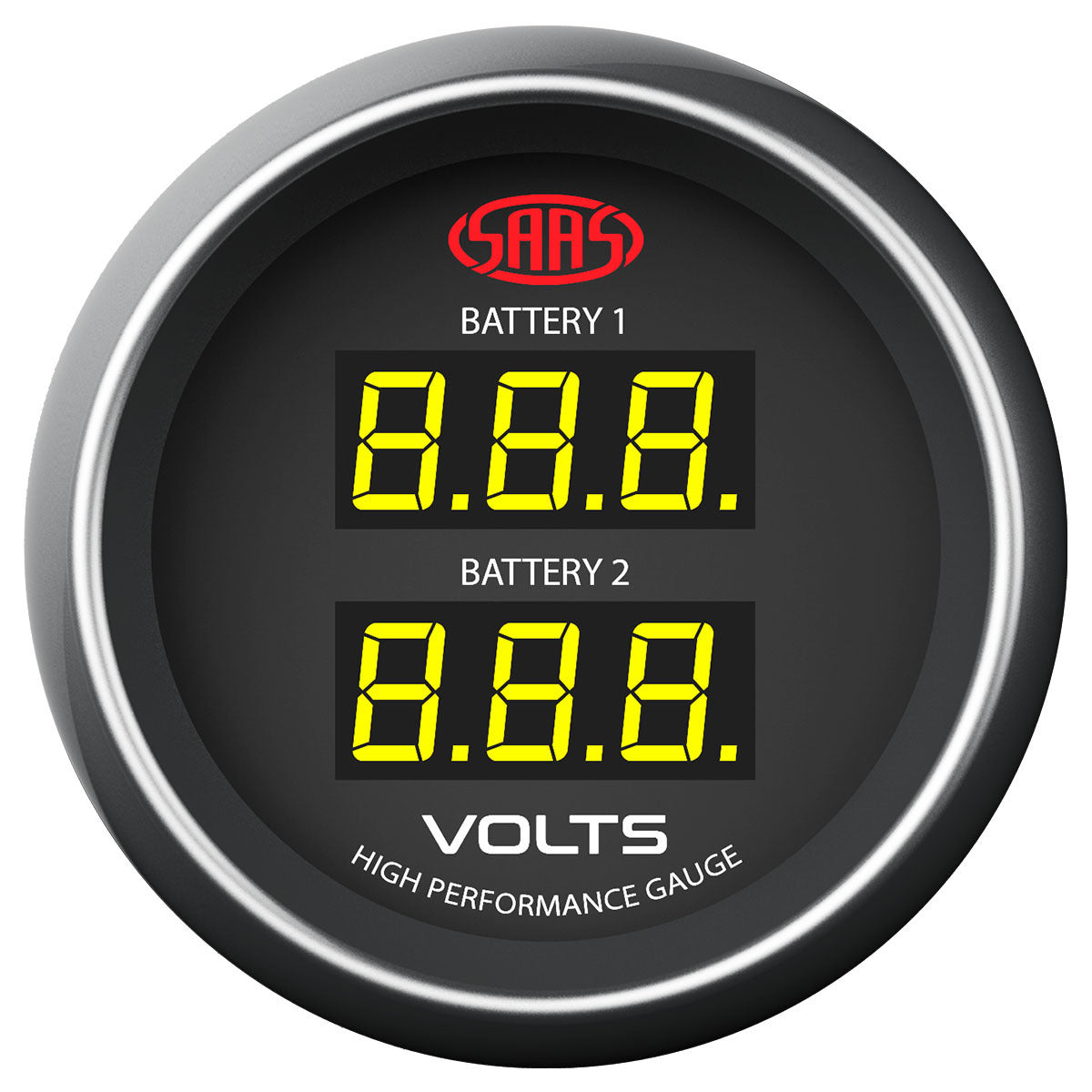 Dual Volt Digital Gauge 8v18v 52mm Black Muscle Series Tas Autosport