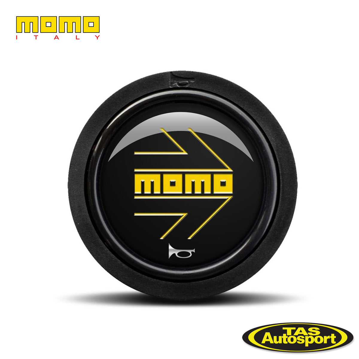 MOMO Horn Button - Leather Embossed Logo - Flat Lip