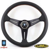 Nardi Deep Corn Leather Orange Stitch 350 Steering Wheel