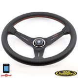 Nardi Deep Corn Leather Orange Stitch & Signature 350 Steering Wheel