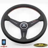 Nardi Deep Corn Leather Orange Stitch & Signature 350 Steering Wheel