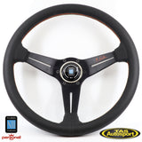 Nardi Deep Corn Leather Orange Stitch & Signature 350 Steering Wheel