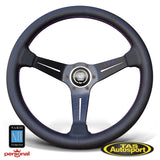 Nardi Deep Corn Leather Purple Stitch & Signature 350 Steering Wheel