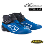 ALPINESTARS TECH-1 K V2 SHOE 312 BLUE/BLACK/WHITE