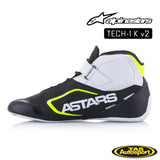 ALPINESTARS TECH-1 K V2 SHOE 125 BLACK/WHITE/YELLOW