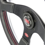 STEERING WHEEL LEATHER CORSA 14" / 350MM CONTOURED GRIP