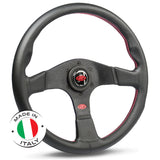 STEERING WHEEL LEATHER CORSA 14" / 350MM CONTOURED GRIP