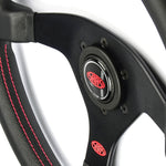 STEERING WHEEL LEATHER LUSSO 14" / 350MM CONTOURED GRIP