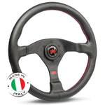 STEERING WHEEL LEATHER LUSSO 14" / 350MM CONTOURED GRIP