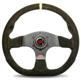 STEERING WHEEL SUEDE PISTA 13" / 330MM INDICATOR CONTOURED GRIP