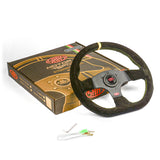 STEERING WHEEL SUEDE PISTA 13" / 330MM INDICATOR CONTOURED GRIP