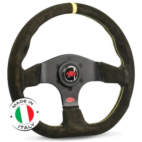 STEERING WHEEL SUEDE PISTA 13" / 330MM INDICATOR CONTOURED GRIP