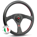 STEERING WHEEL LEATHER SPRINT 14" / 350MM ROUNDED GRIP