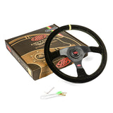 STEERING WHEEL SUEDE SPRINT 14" / 350MM INDICATOR ROUNDED GRIP