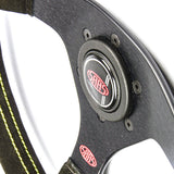 STEERING WHEEL SUEDE SPRINT 14" / 350MM INDICATOR ROUNDED GRIP