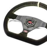 STEERING WHEEL SUEDE RACING 12.6" / 320MM INDICATOR ROUNDED GRIP