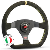 STEERING WHEEL SUEDE RACING 12.6" / 320MM INDICATOR ROUNDED GRIP