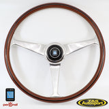 Nardi ANNI ’60 Steering Wheel – Wood with Polished Spokes – 380mm 5012.39.3000
