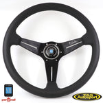 Nardi Deep Corn Smooth Leather Black Stitching White Signature 350 Steering Wheel