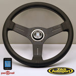 Nardi Competition – Perforated Leather with Black Spokes & Grey Stitching – 330mm 6070.33.2091