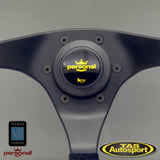 Nardi Trophy Suede Yellow Stitching 350 Steering Wheel