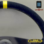 Nardi Trophy Suede Yellow Stitching 350 Steering Wheel