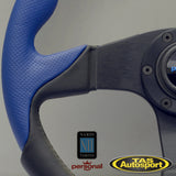 Nardi Thunder Black & Blue Leather 350 Steering Wheel