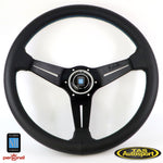 Nardi Deep Corn Smooth Leather Blue Stitching 350mm Steering Wheel