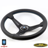 Nardi Deep Corn Smooth Leather Blue Stitching 350mm Steering Wheel