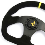 Steering Wheel Suede 13" ADR Black Flat Bottom + Indicator