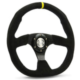 Steering Wheel Suede 14" ADR Black Flat Bottom + Indicator