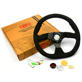 Steering Wheel Suede 14" ADR Black Flat Bottom