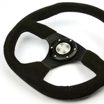 Steering Wheel Suede 14" ADR Black Flat Bottom