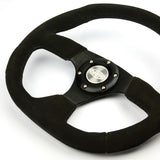 Steering Wheel Suede 14" ADR Black Flat Bottom