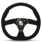 Steering Wheel Suede 14" ADR Black Flat Bottom