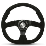 Steering Wheel Suede 14" ADR Black Flat Bottom