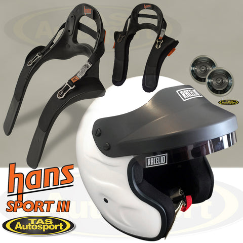 Racelid Jet Helmet & HANS Device Package