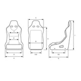 Seat Fixed Back RallyePro Black Inc L Brackets