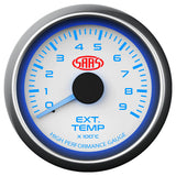 Exhaust Temp Gauge 0°-900° 52mm White Muscle Series