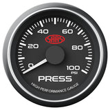 Oil Press Gauge 0-100psi 52mm Black Muscle Series