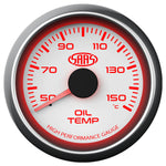 Oil Temp Gauge 50°-150° 52mm White Muscle Series