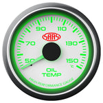 Oil Temp Gauge 50°-150° 52mm White Muscle Series