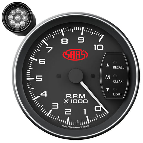 Tachometer 0-10K Shiftlite 5" Black Muscle Series