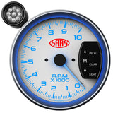 Tachometer 0-10K Shiftlite 5" White Muscle Series