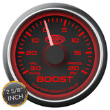 Boost Gauge 30inHg-20psi 2 5/8 inch Black Muscle Series