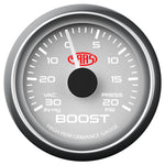 Boost Gauge 30inHg-20psi 52mm White Muscle Series