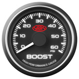 Boost Gauge Diesel 0-60 psi 52mm Black Muscle Series