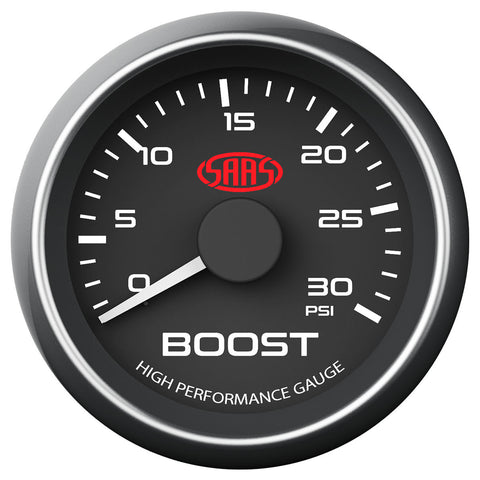 Boost Gauge Diesel 0-30 psi 52mm Black Muscle Series