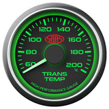 Trans Oil Temp Gauge 60°-200° 52mm Black Muscle Series